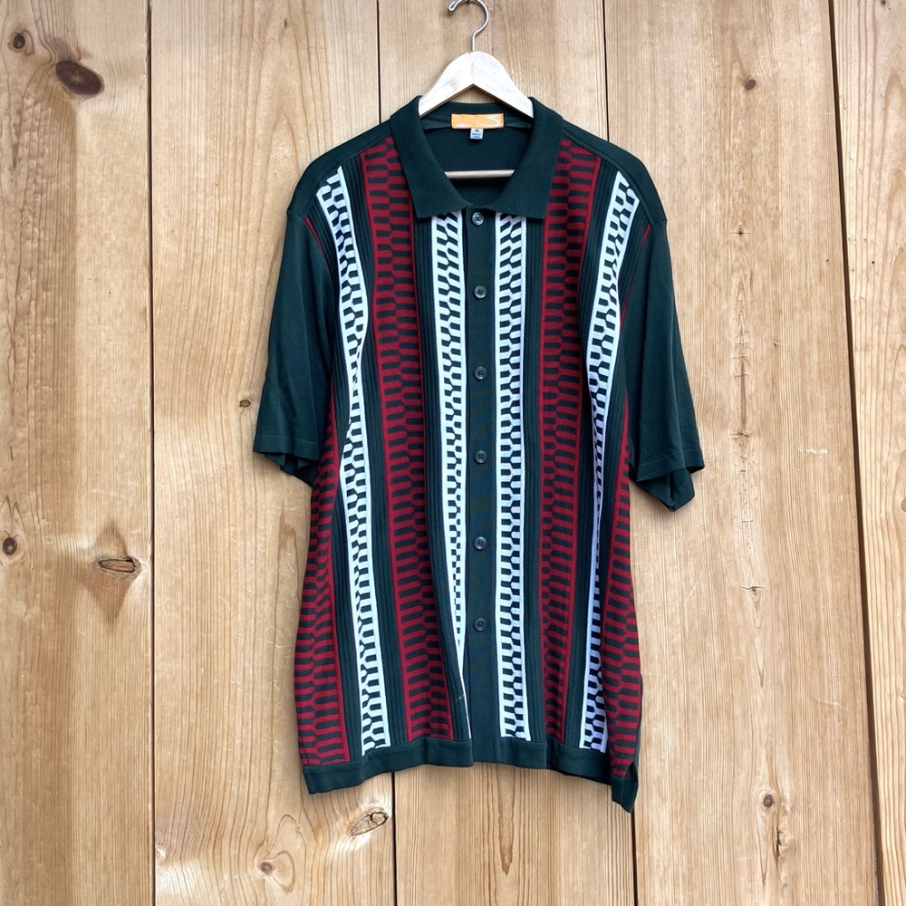 Edition Mens Button Up Short Sleeve Sweater Sz Medium XL